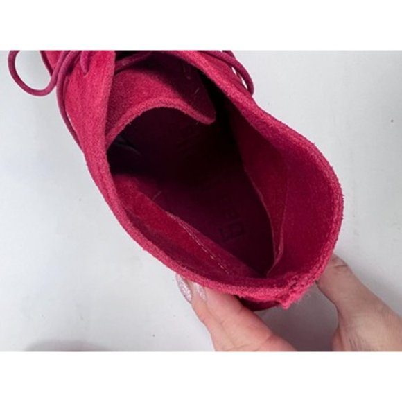 Gee WaWa Red Suede Round Toe Lace Up Ankle Chukka Boots Size 9 - Picture 8 of 10